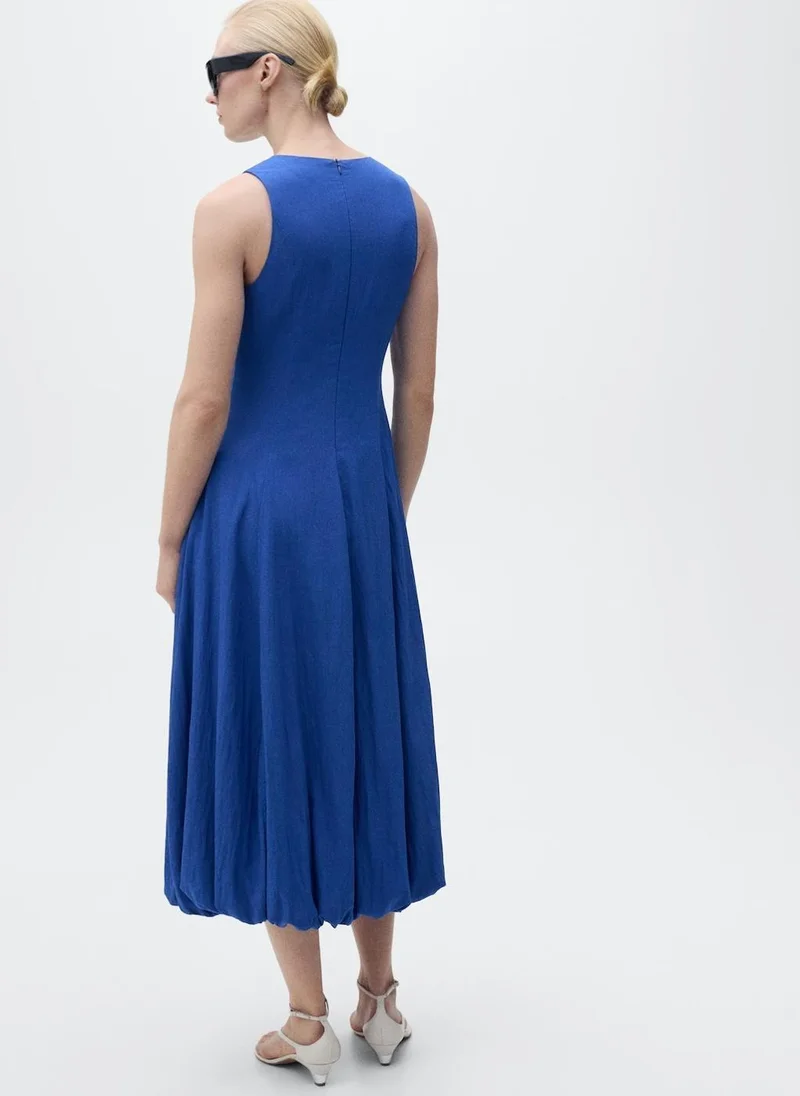 MANGO blue sleeveless midi dress